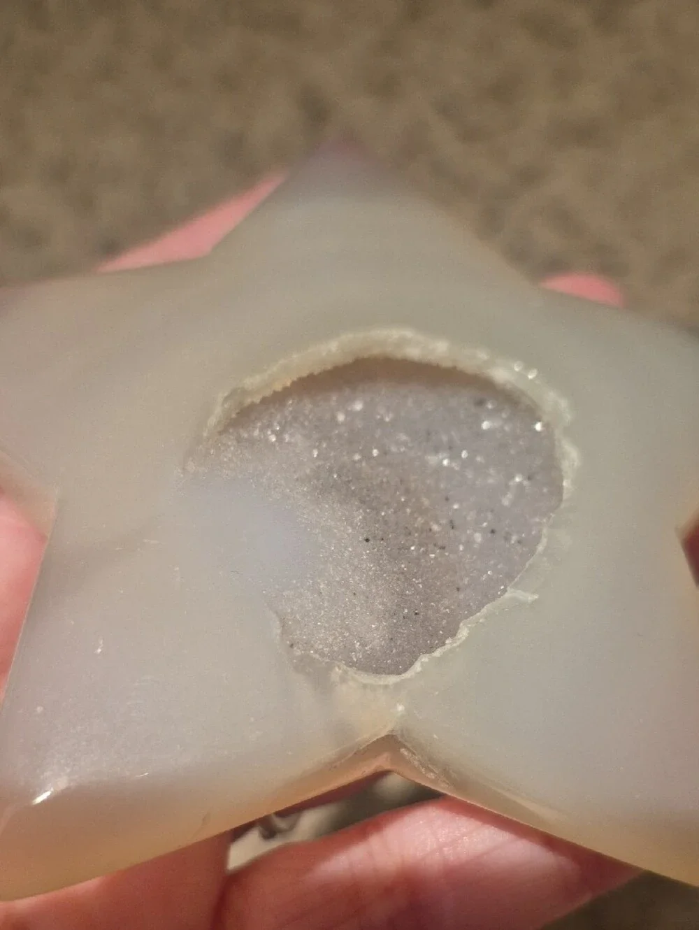 Natural Druzy Agate Star Decorative Accent - Gray